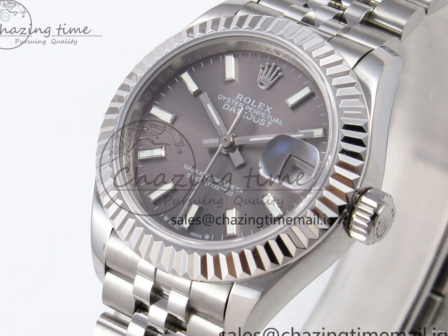 MiroTime 0425 Fashionable DateJust 28MM 279174 SS GMF 1:1 Best Edition 904L Steel Gray Stick Dial on Jubilee Bracelet A 1138